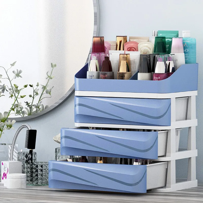 

Plastic Cosmetic Organizer Drawer Makeup Organizer Box Storage With Holder Container For Tablets Office Sundry Storage Case