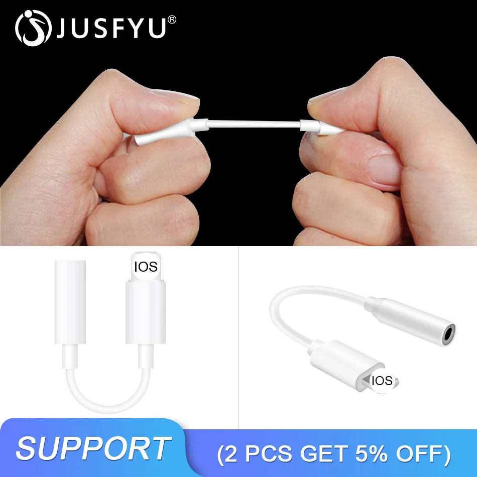

For iPhone 3.5mm Jack AUX Headphone Adapter Cable For 8 7 X XS MAX XR 3.5 Headset Audio Adaptador Adaptateur Phone Accessories