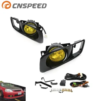 

CNSPEED Yellow /Clear Fog Light lamp Halogen fit 99-00 FOR HONDA CIVIC 2/3/4 dr EK EM JDM Kit EX DX LX SI SiR HB HX YC100479