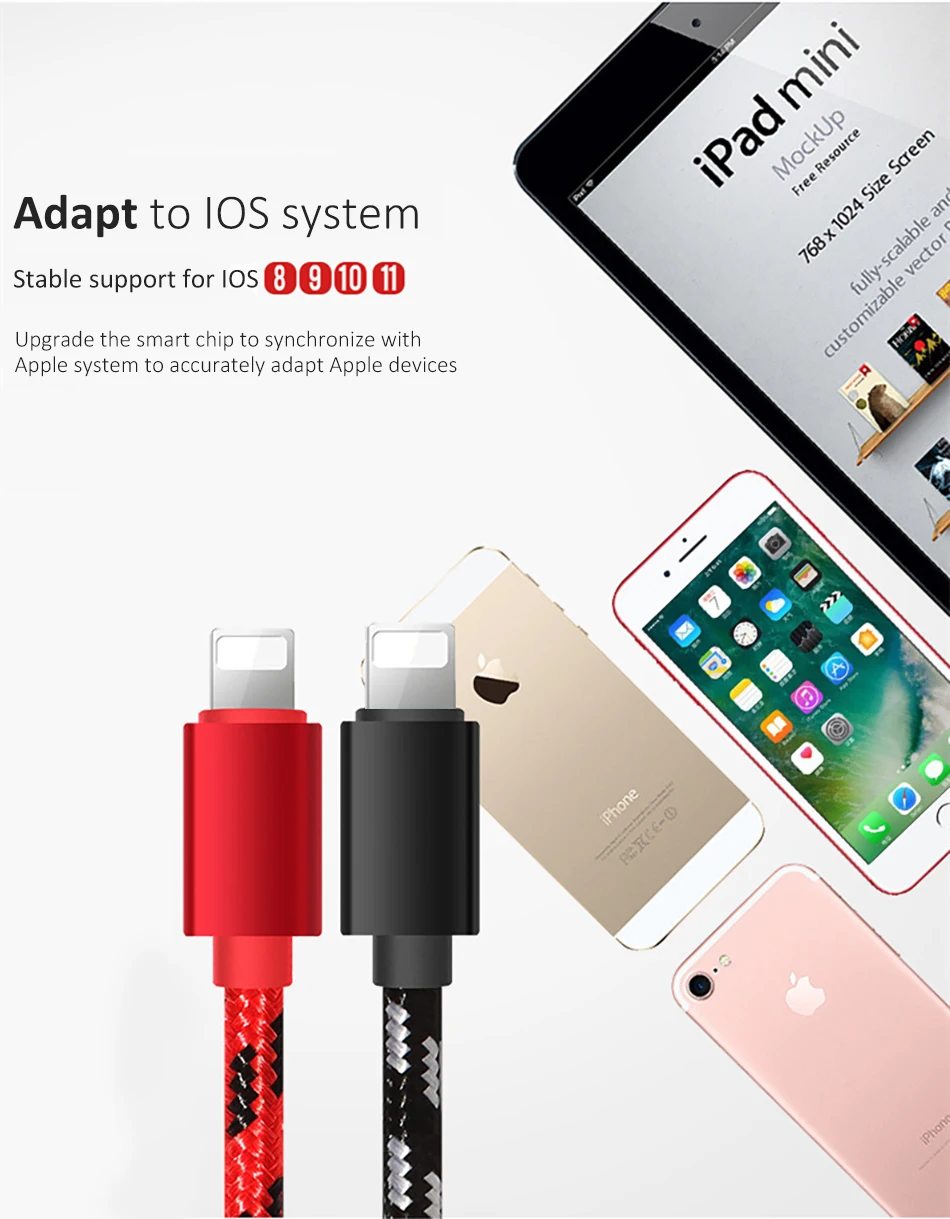  Nylon USB Charge Cable Fast Charging 8 Pin For iPhone X 8 7 6 6S 5 5s Se Plus For iPad Mini Lighting Charger Cables 1M 2M (6)