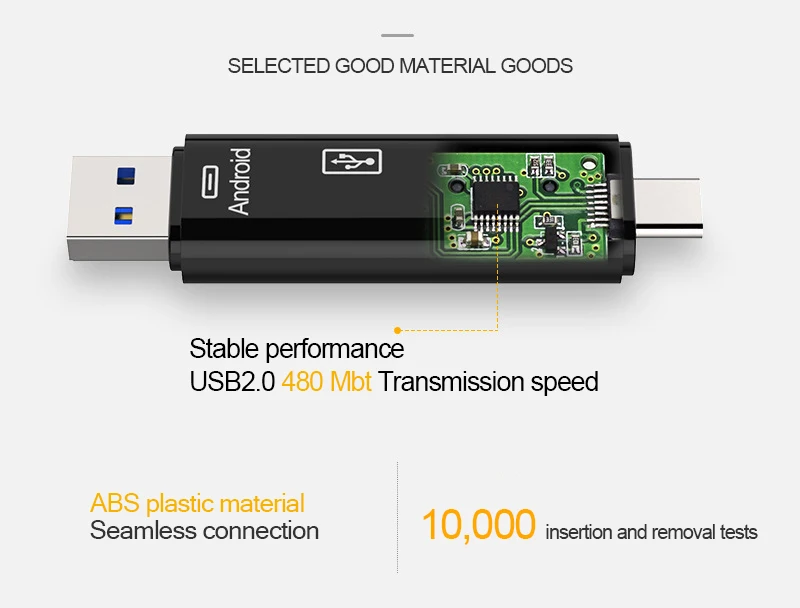 UTHAI C01 type C/MicroUSB/USB 3в1 OTG кард-ридер высокоскоростной Универсальный OTG TF/USB для Android Компьютерный адаптер расширения