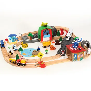 

Wooden Trains Track Toys Set Magical Track And Friends Station Bridge Accessories Railway Model Educational Toys For Children