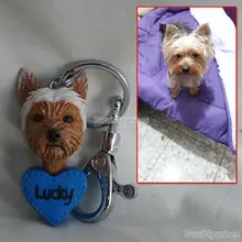 Изготовленный На Заказ Миниатюрный брелок для ключей ваш питомец mini me из фото полимерная глина-Смола Кукла Подарки подарок ручной работы брелок для ключей
