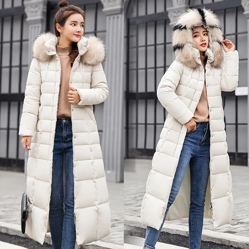 Новое поступление, зимняя женская куртка, X-long, мех, с капюшоном, теплая, утолщенная, Женская куртка, теплая, утолщенная, элегантная, с поясом, Зимняя парка
