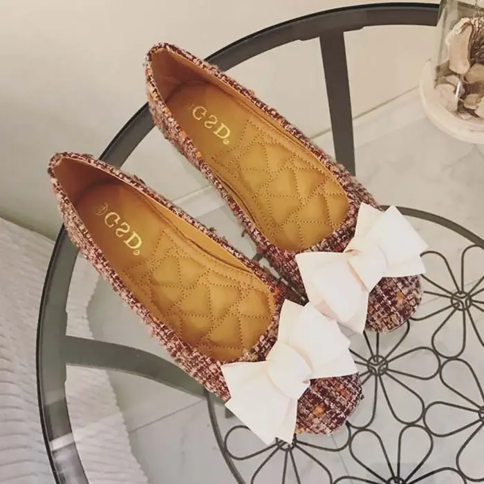 Женская обувь на плоской подошве с бантом Мокасины двойным espadrilles женские лоферы