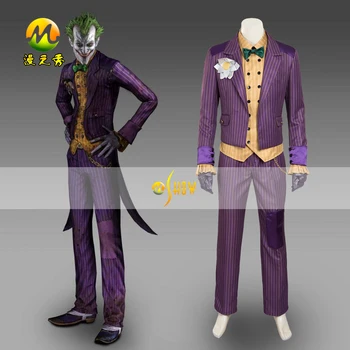 

Batman Arkham Asylum Joker Cosplay Batman Joker Cosplay Costume for Man Carnival Party halloween Cosplay Custom Made