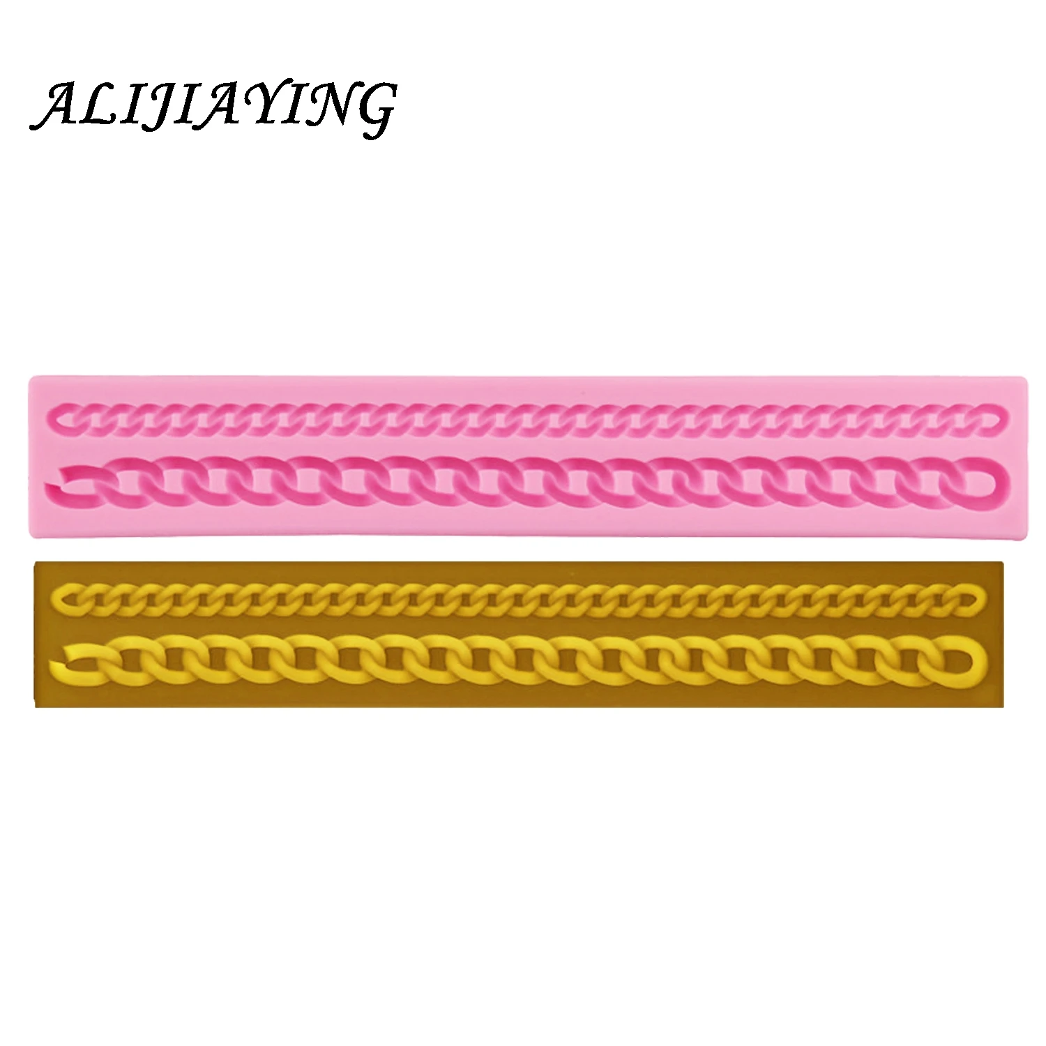 

1Pcs 3D Long Bag Chain Shaped Strip lace Cake border Silicone Mold Cake Decoration tools Fondant Cake Mould D0295