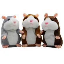 Nuevo hámster parlante ratón mascota peluche juguete caliente lindo habla sonido grabación hámster juguete educativo para niños regalos 15 cm(China)