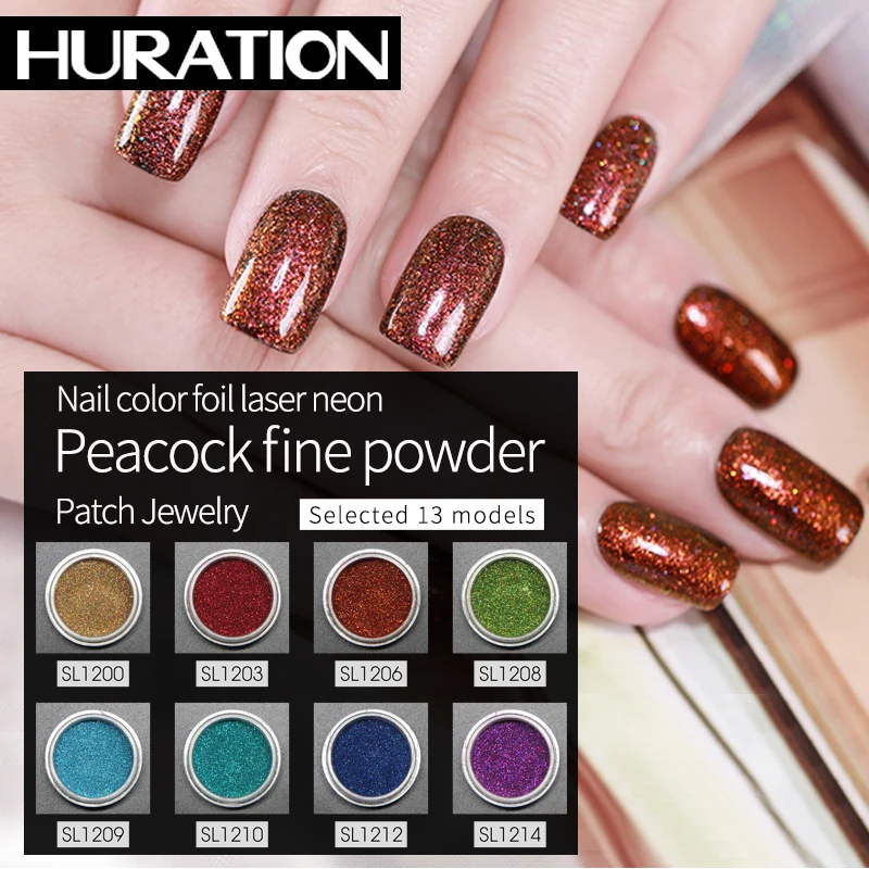 

Huration New Pigment Powder Gel Polish Nail Art Glitter Mirror Chrome Manicure Spangles for Holographic Nails UV Decoration Set