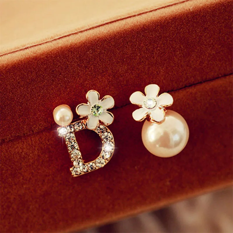 Buy Crystal Flower Stud Earrings Gold Silver Plated