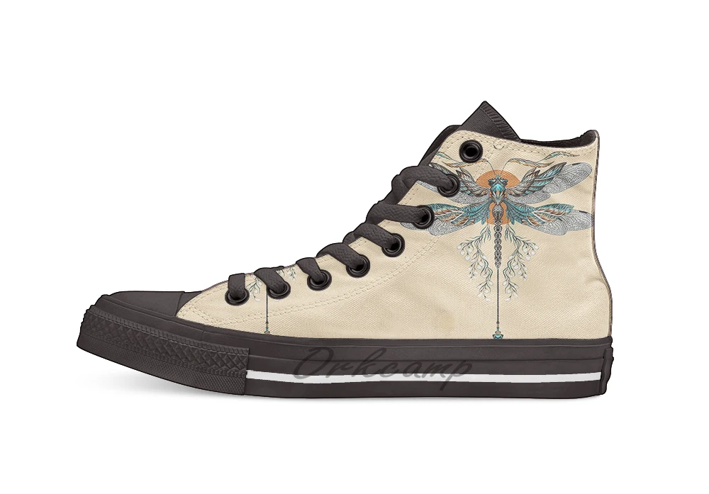 

Dragon Fly Tattoo Unisex High Top Canvas flat Casual Custom shoes Drop Shipping