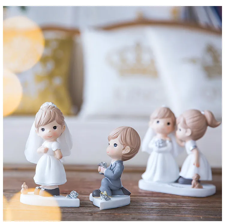 Свадебный Топпер для торта в смешанном стиле, фигурки жениха и невесты, топпер для торта, украшение торта, помолвка/свадебные подарки для свадьбы
