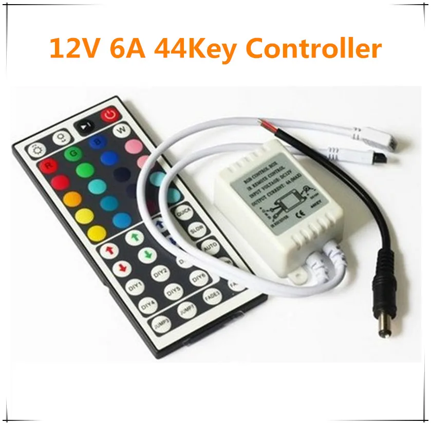 

Free shipping 20pcs DC12V 24key infrared IR Remote LED Controller for RGB strip two outputs