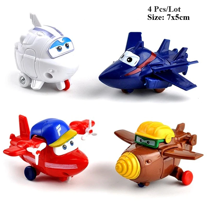 

hot toys action figure toy robot super wings birthday cake topper toys for kids children party robot airplane cupcake toppers