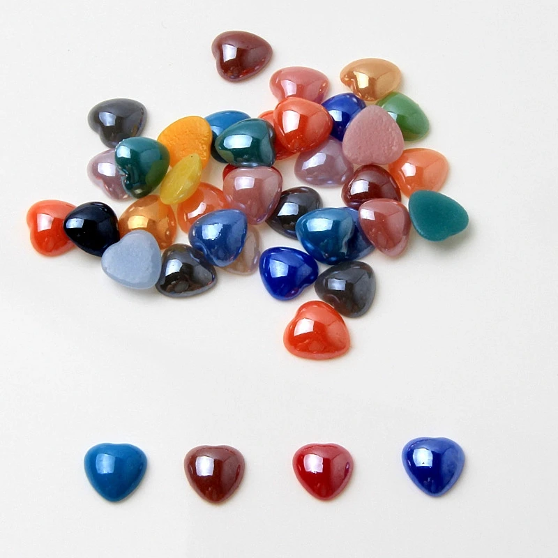 Heart Shape Natural Stone Beads 6 12mm Domes Half Flat Back Cabochon