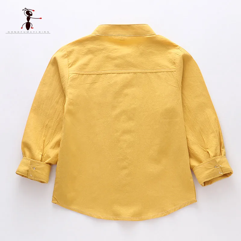 Kung Fu Ant 2019 Spring O-Collar Solid Color Casual 100%Cotton Boys Shirt Full Sleeve 24M School Baby Boy Shirt Kung Fu Ant 2019 Spring O-Collar Solid Color Casual 100%Cotton Boys Shirt Full Sleeve 24M School Baby Boy Shirt