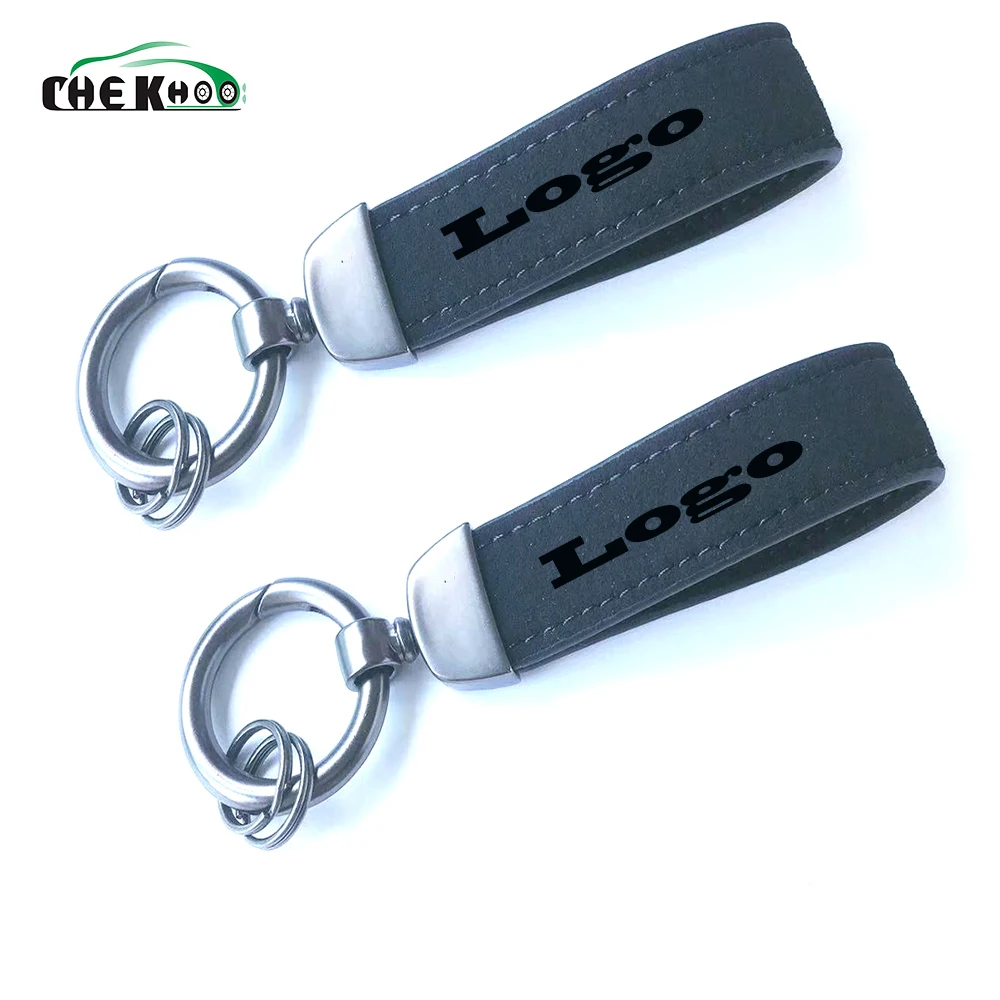 Car Rings Key Chain Leather Horseshoe Keychain Car Keyring For Sline RS AMG R For Benz For Toyota V W Car Accessories Gift