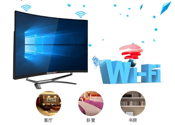 2018 New China 21.5 23.5 27 32 inch VGA + DVI + SPK HD curved pc computer