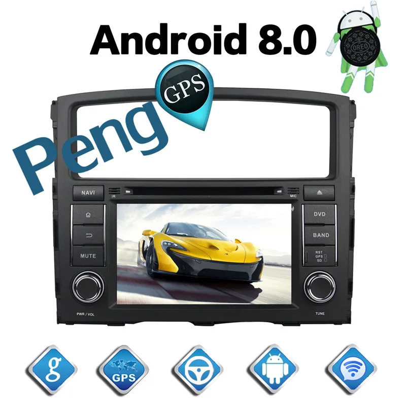 Sale 4G+32G Octa Core 2 Din Stereo Android 8.0 Car Radio for Mitsubishi PAJERO V97V93 2006-2012 GPS Navigation CD DVD Player 5