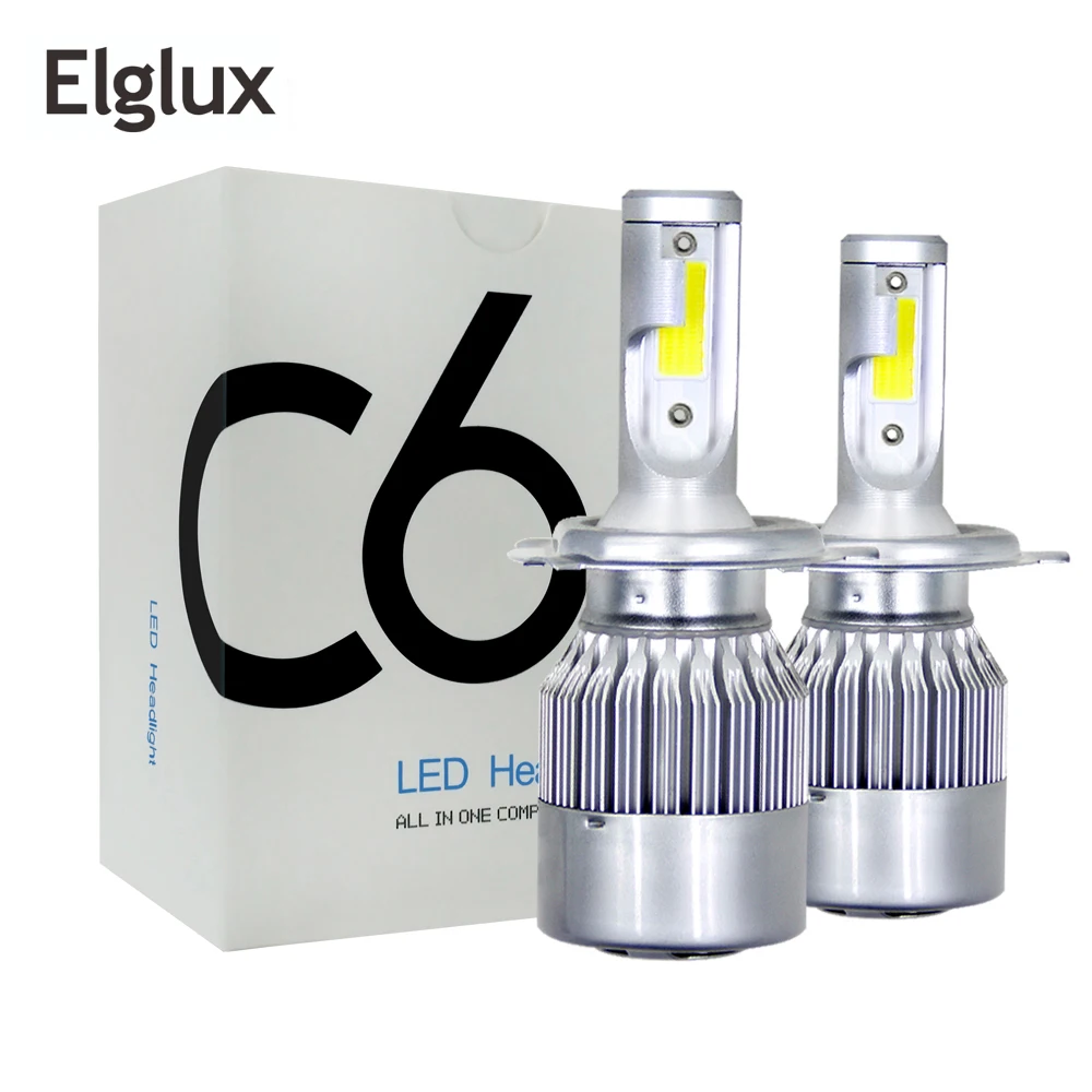 Elglux фар автомобиля 72 Вт 7600LM светодиодные лампочки H8 H9 H11 автомобилей фары 6000 К 3000 К желтый