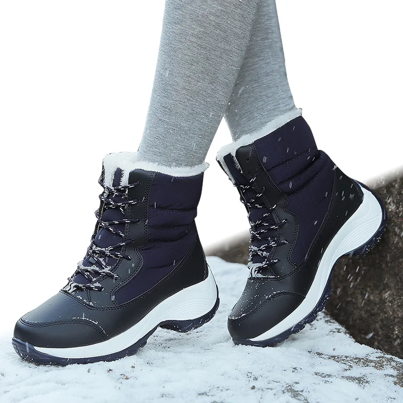 

2019 Winter Boots Waterproof Winter Snow Boots Female Warm Fur Non-slip Shoes Women Winter Shoes Platform Boots For Women