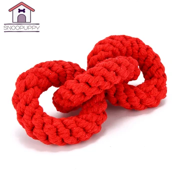 

Dog Toys For Pet Tooth Cleaning And Molar Cotton Rope Knot Interactive Toy Durable Chew Toy Three Rings Shape Bite Toys XF0024