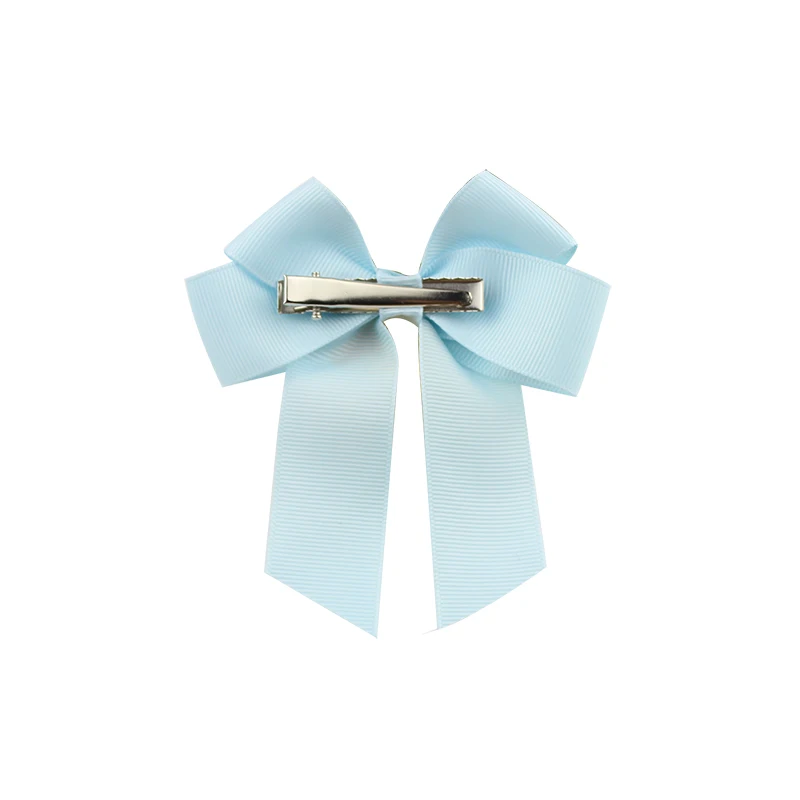 20pcsset Baby Girl Solid Bow Hair Pin With Fully Wrapped Bowknot Hair Clip Alligator baby Ribbon hairpin Kids Hair Accessories (1)