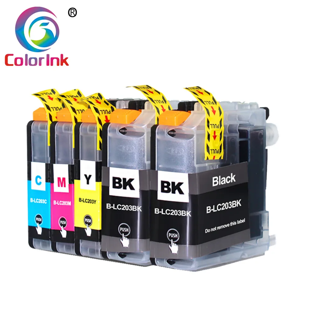 

ColorInk 5Pack LC203 For Brother LC203 ink cartridge for Brother MFC-J4320DW J4420DW J4620DW J5520DW J5620DW J5720DW printer