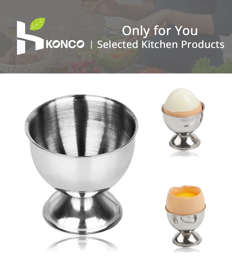 KONCO 4 упаковки держатель для яиц из нержавеющей стали мягкие вареные чашки для яиц Подставка для хранения яичная подставка украшение стола