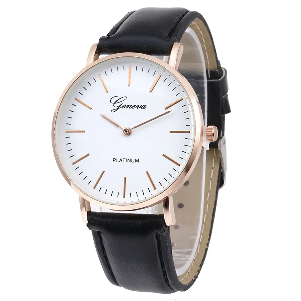 

Retro Simple Leather Band Watch Analog Ultra Thin Dial Quartz Wrist Watch