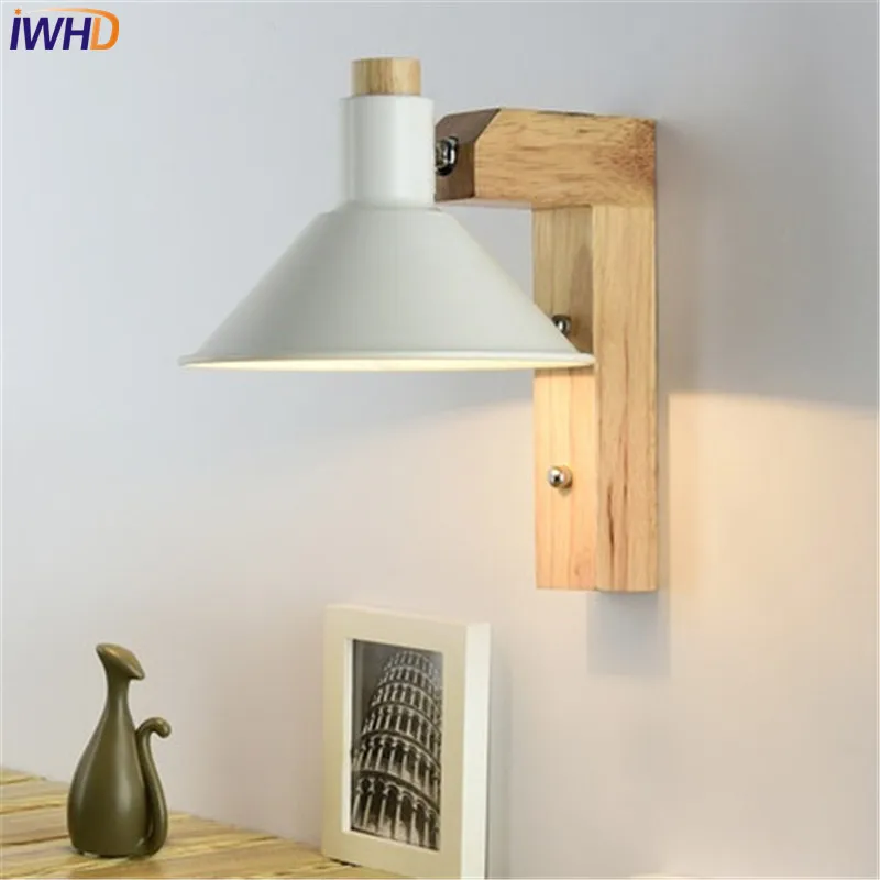 Современный настенный светильник с простой регулировкой, декор в стиле лофт, деревянный железный светодиодный настенный светильник, прикроватный настенный светильник, домашнее освещение, светильник