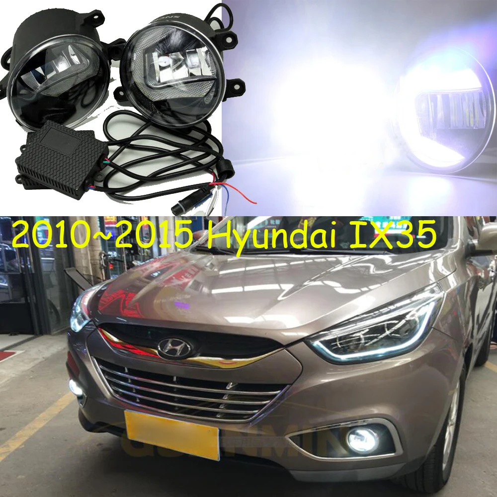 

1set car bumper fog lamp for Hyundai IX35 headlight Tucson 2010~2015 car accessories IX 35, LED DRL Tucson fog light