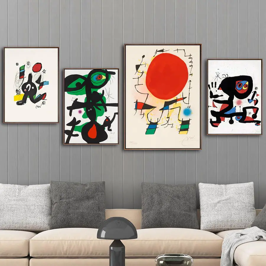 

Canvas Painting Prints Home Decor Wall Art Modular Spanish Joan Miro Pictures Watercolor Nordic Modern Poster For Children Room