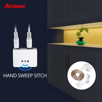 

1m 2m 3m 4m 5m LED Strip Night Light With Hand Sweep Motion Sensor 12V SMD 2835 60 LEDs/m Diode Tape Ribbon For Bedroom Kitchen