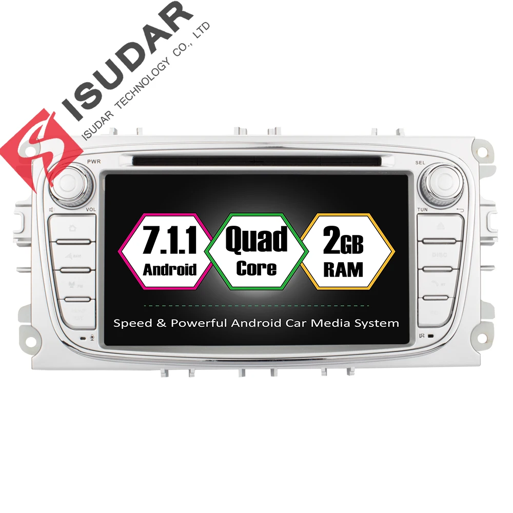 Wholesales! Two Din 7 Inch Car DVD Player Android 7.1 For FORD/Focus/S-MAX/Mondeo/C-MAX/Galaxy Wifi GPS Navigation Radio USB