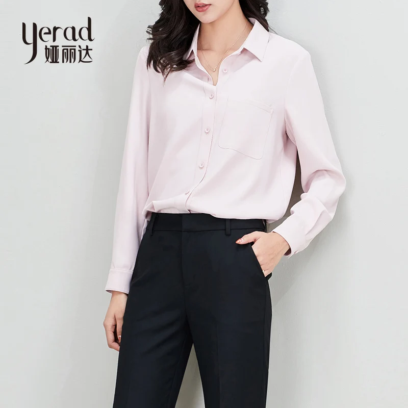 YERAD 2019 Spring New Women's Solid Formal Long Sleeve Shirt Chiffon Office Lady Vintage Business Clothing Blouse |