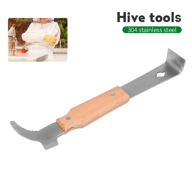 

Brand Beekeeping Tool Hive Tool Wood Handle And Stainless Steel Suitable for Honey Scraper Clean Beekeeping Honeycomb