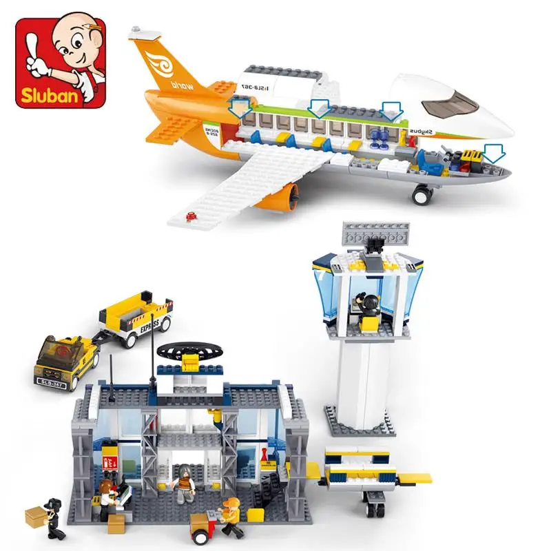 Sluban Model Building Compatible lego Lego B0367 678pcs Model Building Kits Classic Toys Hobbies Airport Plane Sluban Model Building Compatible lego Lego B0367 678pcs Model Building Kits Classic Toys Hobbies Airport Plane