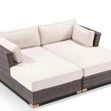 Sigma новейший дизайн двойной кровати Крытый ротанговый двусторонний диван