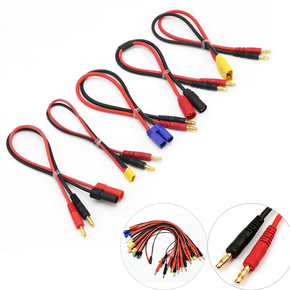 Imax B6 Charge Line 4.0mm Banana Plug to T Plug EC3 EC5 XT30 XT60 XT90 MPX TRX AS150  With Silicone Cable 30CM for Rc Lipo Batte