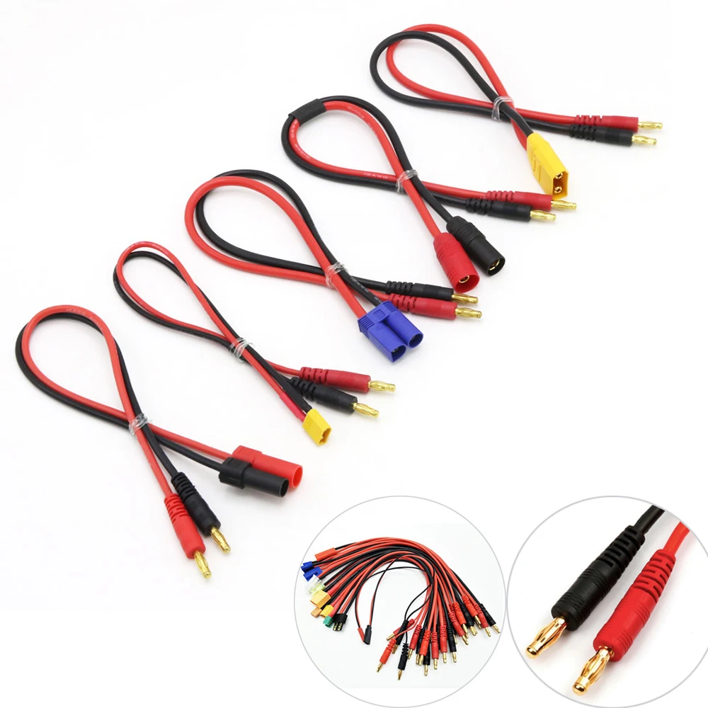4PCS XT90 Charging Cable Connector Plug 4.0mm Banana Wire 14AWG for RC Battery