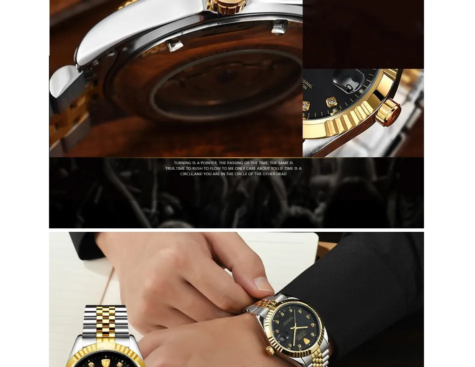 TEVISE Men Mechanical Watches Calendar Automatic Watch Men Diamond Business Causal Male Watches Luxury Waterproof Wristwatches (7)