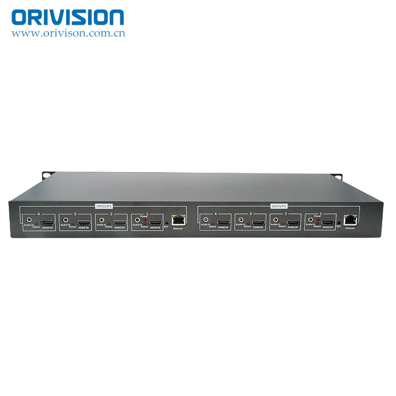 ZY EH408/1U стойка 8 каналов HDMI видео кодировщик MPEG 4/H.264 AVC 2 канала 4K @ 30 + 6 1080P 60