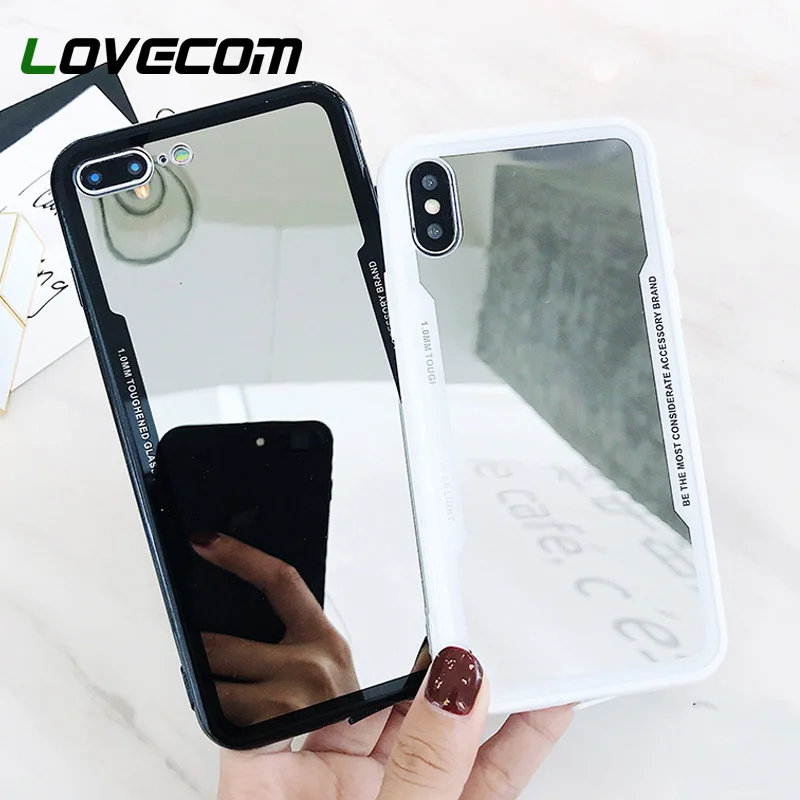 

LOVECOM Luxury Mirror Case For iPhone XR XS Max XS X 6 6S 7 8 Plus TPU Soft Plain Fashion Protective Phone Back Cover Cases