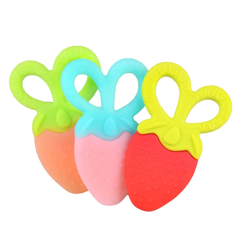 strawberry baby teether