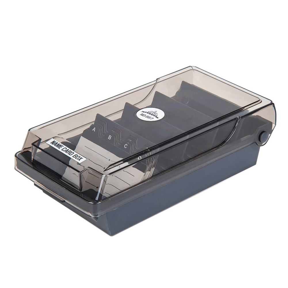 Hot Large Capacity 4 Divider Board Business Card Index Holder Storage Box Organizer - Image 5