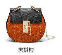 Женская сумка-мессенджер из натуральной кожи, роскошные брендовые модные женские сумки, женские сумки через плечо, сумки через плечо, Подарочная сумка для девушек, Feminina - Цвет: black orange
