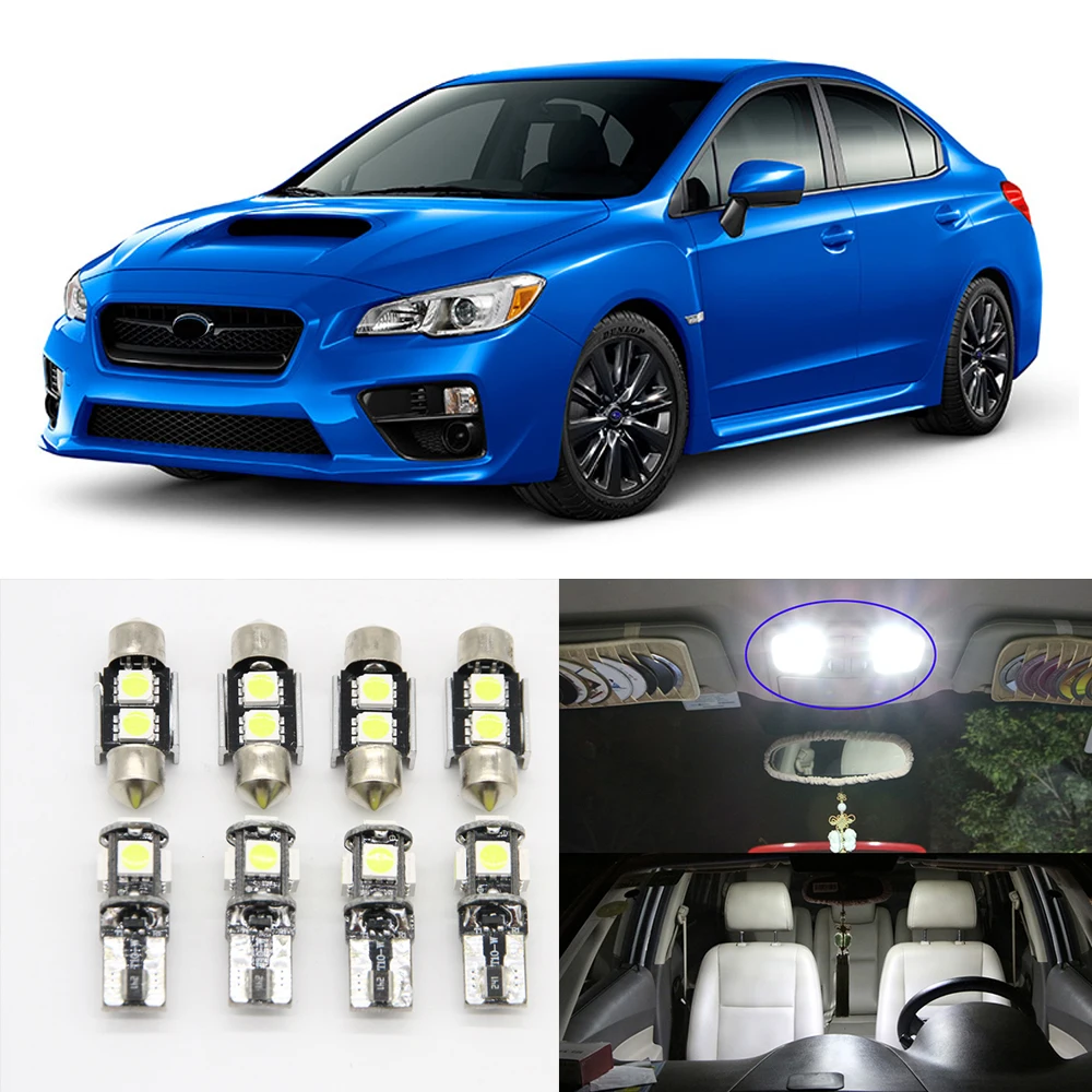 Us 10 99 8pcs Auto Interior Canbus Led Blub Lamp Kits For 2015 2016 Subaru Wrx Sti Map Dome Trunk License Plate Lamp 12v Car Light Source In Signal