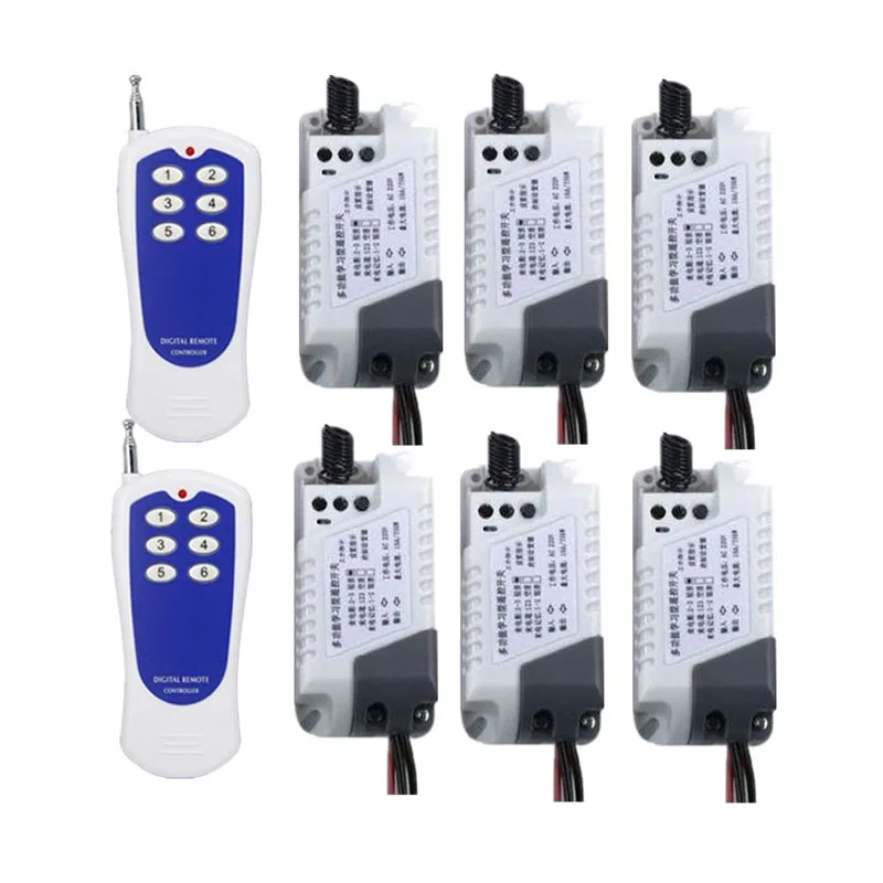 AC220V 6CH RF Wireless Remote Control transmitter and receiver garage door projection screen shutters window | Обустройство дома