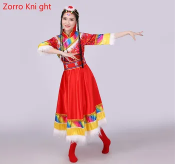 

Tibetan Dance Performance Clothing Women Ethnic Minority Costumes Ethnic Costumes Performance Clothing Zang Nationality 2018